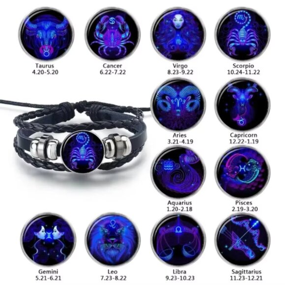 Aries Zodiac Sign Bracelet Adjustable Astrology Jewelry for Women and Men Gift - Picture 2 of 2